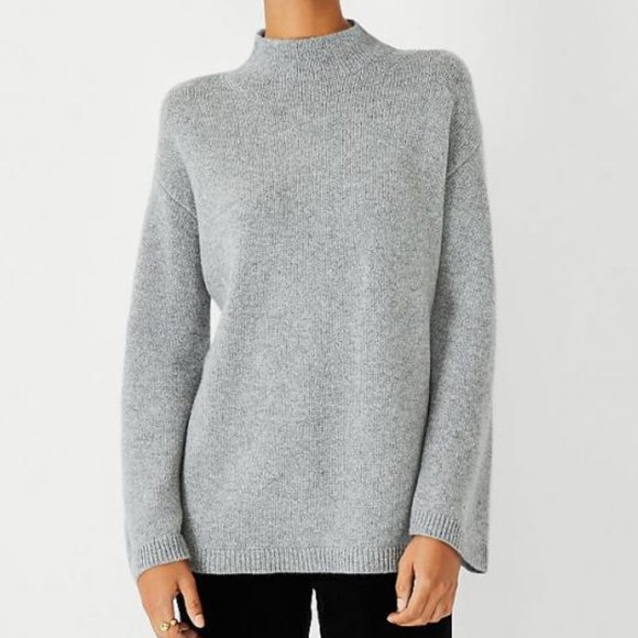 Ann Taylor Sweaters - NWT ANN TAYLOR LUXURY CASHMERE BELL SLEEVE SWEATER IN GRAY MEDIUM RTL $249 NEW!